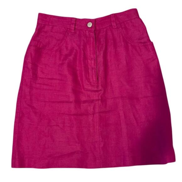 Lauren Ralph Lauren Dresses & Skirts - Lauren Ralph Lauren pink linen button-up skirt size 6 EUC
